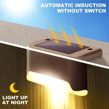 4/8PCS Solar Deck Light Outdoor IP65 Waterproof LED Solar Power Warm White Garden Atmosphere Lamps For Railing Stairs Step Fence Yard Patio Pathway