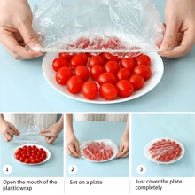 200 Pieces Disposable Food Cling Film Set Multi-Purpose Shrink Bag Thickened Kitchen Household Refrigerator Refrigeration Fresh-Keeping Elastic Retractable Plastic Bowl Cover Vegetable Food Reusable Elastic Fresh-Keeping Kitchen Catering Cookware Canned Food Fresh-Keeping Bag Universal Cling Film, Plastic Packaging Film