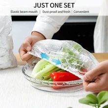 200 Pieces Disposable Food Cling Film Set Multi-Purpose Shrink Bag Thickened Kitchen Household Refrigerator Refrigeration Fresh-Keeping Elastic Retractable Plastic Bowl Cover Vegetable Food Reusable Elastic Fresh-Keeping Kitchen Catering Cookware Canned Food Fresh-Keeping Bag Universal Cling Film, Plastic Packaging Film