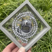 1pc Finger Ring Counter For Praying With Rhinestones, Muslim Prayer Beads & Tasbih Bracelet Set