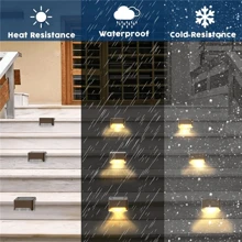 4/8PCS Solar Deck Light Outdoor IP65 Waterproof LED Solar Power Warm White Garden Atmosphere Lamps For Railing Stairs Step Fence Yard Patio Pathway
