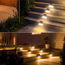 4/8PCS Solar Deck Light Outdoor IP65 Waterproof LED Solar Power Warm White Garden Atmosphere Lamps For Railing Stairs Step Fence Yard Patio Pathway