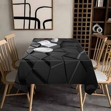 1/20pcs Modern Art Design Tablecloth, Black Triangle Pattern Design,Rectangular Polyester Tablecloth, Easy To Clean, Suitable For Dining Tables, Home Decoration, Picnics, Holiday Parties, Both Indoor And Outdoor Use - Multicolor - View 9