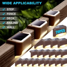 4/8PCS Solar Deck Light Outdoor IP65 Waterproof LED Solar Power Warm White Garden Atmosphere Lamps For Railing Stairs Step Fence Yard Patio Pathway