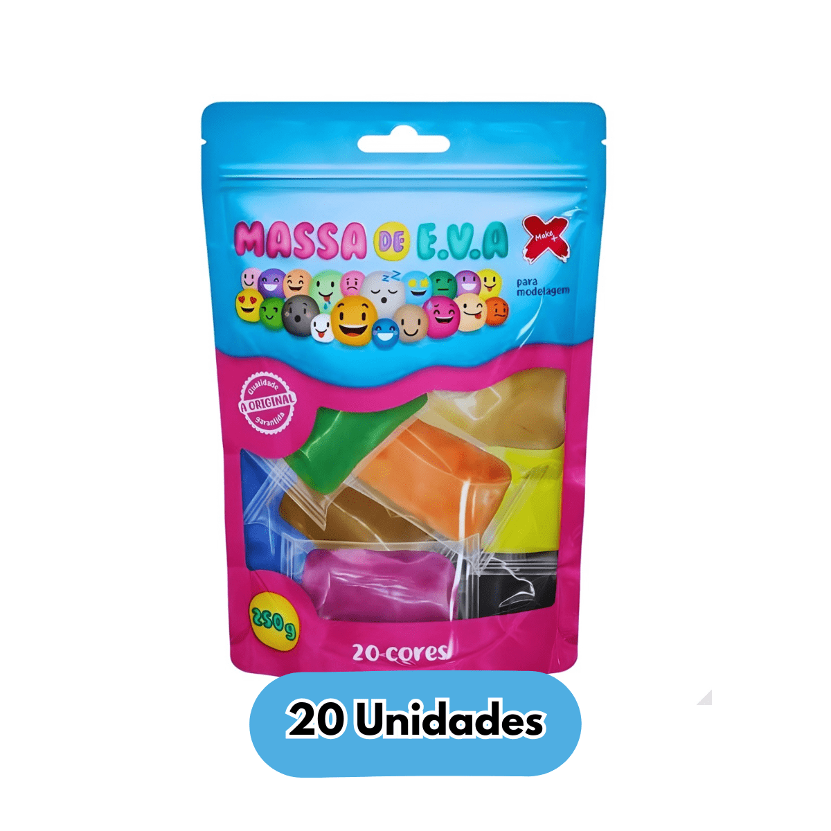 Massa De EVA Massinha para Artesanato Slime Biscuit 20 Cores Não Tóxico 250 gramas