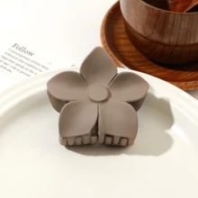 1 件女式大花雏菊发夹，时尚、百搭、优雅，纯色黑色、白色、卡其色、棕色，7 厘米/2.76 英寸，适合日常、休闲、派对、通勤、度假、发型设计、化妆、服装配饰发夹爪夹发夹发夹发夹发夹秋冬女士发饰