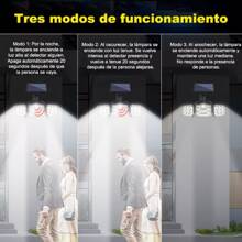 Lámpara de Pared Solar 108 LED con Sensor, 2400mAh, 3 Modos, Impermeable y Ajustable