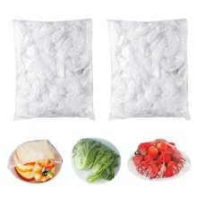 200 Pieces Disposable Food Cling Film Set Multi-Purpose Shrink Bag Thickened Kitchen Household Refrigerator Refrigeration Fresh-Keeping Elastic Retractable Plastic Bowl Cover Vegetable Food Reusable Elastic Fresh-Keeping Kitchen Catering Cookware Canned Food Fresh-Keeping Bag Universal Cling Film, Plastic Packaging Film