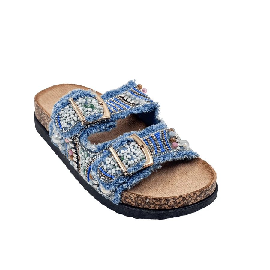 Women Flat Sandals - Màu xanh nhạt - Xem 1