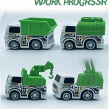 Set de 4 vehículos de ingeniería de saneamiento, juguete educativo sobre el medio ambiente, modelo de coche - Blanco - Ver 6