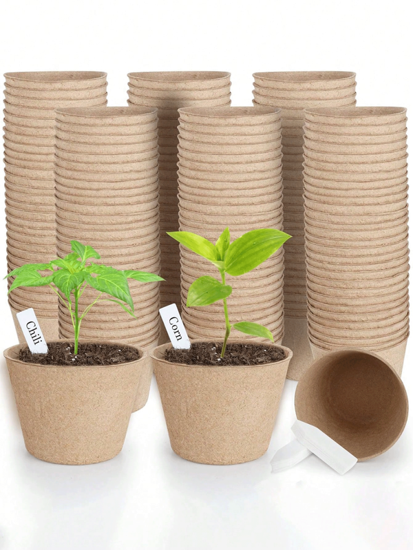 15pcs Plant Nursery Pots Small Seed Starting Pots Seedling Plastic Plant Pot With Drainage Holes For Indoor Outdoor Planting Garden Flower Plant Container Cups Planter,Plastic Plant Nursery Pots With 15 Pcs Plant Labels, Seed Starting Planting Pot Flower Planter Container For Succulents, Seedlings, Cuttings, Transplanting,Two-Tone Plastic Flower Pot For Planting With Thickened Nutrient Bowl For Seedling Cultivation