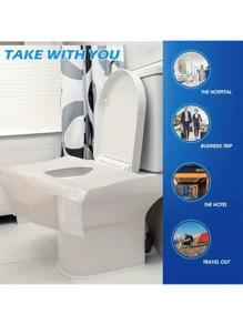 10/50/100 pièces Housses de siège de toilette jetables pour le voyage - Housses de siège de toilette portables pour les voyages et les hôtels, grande taille, imperméable, couvre-siège de toilette jetable universel en papier, décoration de salle de bain d'été
