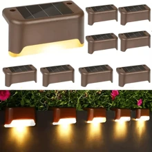 4/8PCS Solar Deck Light Outdoor IP65 Waterproof LED Solar Power Warm White Garden Atmosphere Lamps For Railing Stairs Step Fence Yard Patio Pathway