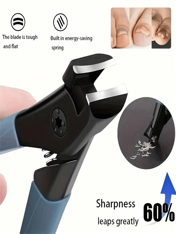 1pc Stainless Steel Anti-Splash Nail Clipper, Wide Blade Designed For Different Nail Types (Especially Thick Nails/Toenails) To Improve Trimming Efficiency, Portable Nail Grooming, Universal Nail Clippers