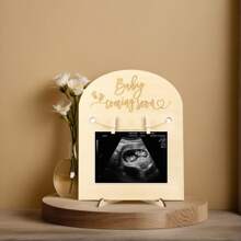1 set Marco de fotos de madera para ultrasonido para el anuncio de embarazo o decoración del nacimiento del bebé, decoraciones familiares para baby shower, regalo de baby shower, regalo de Pascua, cosas para niñas/niños