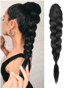 Synthetic Hair Extension Braid Ponytail Clip-On, Heat Resistant Braided Fake Ponytail, Handmade Woven Hair Accessory Suitable For Women Everyday & Party - Multicolor - View 14