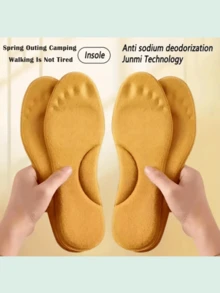 2 Pairs Super Comfortable Insoles, Extra Soft Thick Non-Slip Breathable Memory Foam Insoles, Unisex, Suitable For Outdoor Activities, Spring/Summer Wear, Super Elastic Cute Insoles, New Year Gift, Suitable For Students, Friends, Couples, Relatives, Valentine's Day/Chinese New Year Gift/Spring Outdoor Sports - Multicolor - View 4