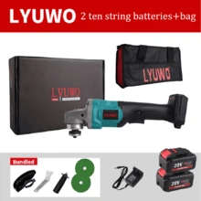LYUWO电动工具，100mm无刷角磨机，单2000mAh大容量充电锂电池切割机，20V大功率电动抛光机，多功能一体化，可实现金属抛光、瓷砖切割、瓷砖抛光、木材切割等功能。 - 淺藍色 - 查看 8
