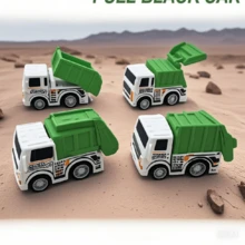 Set de 4 vehículos de ingeniería de saneamiento, juguete educativo sobre el medio ambiente, modelo de coche - Blanco - Ver 3