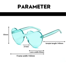 1 Pieza/6 Pares/8 Pares de Gafas con forma de corazón, Gafas de moda sin marco con forma de corazón para mujer, de colores neón, gafas con forma de corazón, gafas hippie con forma de corazón, gafas de disfraz vintage, colores mágicos, gafas de fiesta, gafas de disfraz vintage, set de regalo de caja de gafas transparentes de colores con forma de corazón para fiestas