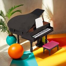 2pcs Mini Piano, Dollhouse Mini Piano, Musical Instrument Simulation Model, Living Room Furniture Decor, Home Decoration Toy, Desktop Ornament, Christmas Gift, Christmas Miniature Scene Decor - Multicolor - View 4