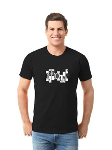 Playera para Hombre Estilo Urbano con Estampado New York | Camiseta Casual Juvenil de Algodón | Playera Moderna para Streetwear, Skate, Gym y Look Diario | Ropa Cómoda para Hombre Joven 18 a 35 Años | T-Shirt Slim Fit de Moda Urbana - Negro - Ver 2