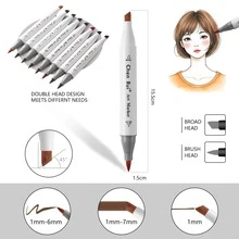 168/120/100/80/60/48 Colours Dual Tip Art Markers Sketch Pens Brush & Chisel Permanent Marker Pens With Base & Outline Markers Drawing Supplies Kit Perfect For Artist Adults Anime Coloring Sketching Illustrations And Card Making Gift For Christmas New Year Back To School - 黑與白 - 查看 6