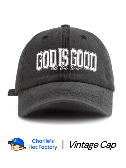 1 bucată GOD IS GOOD ALL THE TIME Șapcă de baseball spălată cu imprimeu, bandă anti-transpirație moale, elegantă, mărime reglabilă, ușoară, protecție solară, șapcă clasică versatilă, potrivită pentru sporturi în aer liber, purtare zilnică, petrecere, vacanță, cadou perfect pentru prieteni și familie
