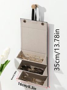 1pc (3/4/5/6 Grid) Casual PU Leather Glasses/Sunglasses Case Box Glasses Accessories For Women