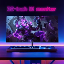 GAWFOLK 32-Inch Curved Gaming Display Screen, 32-Inch Computer Monitor With A High Refresh Rate Of 240HZ, And 24.5-Inch Display Screen Equipped With Built-In Speakers. These Displays Are Versatile And Suitable For Daily Office Work, Home Use, And Gaming. They Also Make Excellent Gifts For Festivals And Special Occasions. - Phích cắm loại C của EU (220-240V) - Xem 2