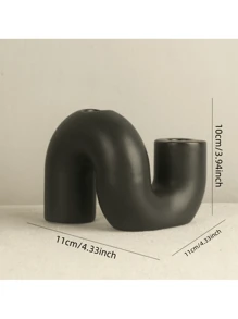 1 peça de suporte de vela de cerâmica romântico estilo minimalista europeu, adequado para suporte de vela de mesa de jantar decorativo, perfeito para presentes de Halloween, Natal e Ano Novo, material cerâmico, instalação de mesa