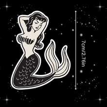 Hình dán vinyl cô gái nàng tiên cá phong cách retro - Bề mặt mờ chống thấm nước, thích hợp cho máy tính xách tay, máy tính bảng, ô tô, điện thoại, v.v. - Nhiều màu - Xem 3