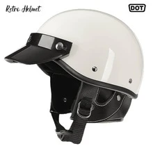 DOT 认证复古摩托车头盔，日本半盔，适用于摩托车、电动自行车，男女通用，四季皆宜 - 彩色 - 查看 10