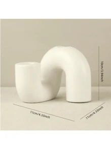 1 peça de suporte de vela de cerâmica romântico estilo minimalista europeu, adequado para suporte de vela de mesa de jantar decorativo, perfeito para presentes de Halloween, Natal e Ano Novo, material cerâmico, instalação de mesa