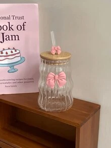 2/1pc 550ml 玻璃咖啡杯(无吸管)适合家庭使用,适合女性饮用饮料奶茶杯,适合家庭和办公室用于冰咖啡、果汁、饮料和牛奶,万圣节、圣诞派对、节日用品 - 雲朵玻璃杯 - 查看 15