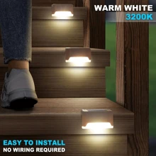 4/8PCS Solar Deck Light Outdoor IP65 Waterproof LED Solar Power Warm White Garden Atmosphere Lamps For Railing Stairs Step Fence Yard Patio Pathway