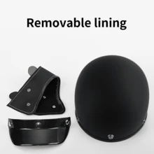 DOT 认证复古摩托车头盔，日本半盔，适用于摩托车、电动自行车，男女通用，四季皆宜 - 彩色 - 查看 3