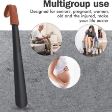 Stainless Steel Shoe Horn With Leather Sheath - Extra Metal Long Shoehorn Non-Slip Design, Portable & Durable For Seniors Men Women Pregnant Minor Daily Use,Knee&Hip Replacements And Back Problems People