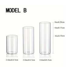 3 buc vaze cilindrice de sticlă pentru decorațiuni de masă centrale, vază de flori de sticlă pentru centre de nuntă, vaze mici pentru flori vaze cu muguri, aranjament floral ghiveci decorativ, lotus verde, floare falsă, imitație de floare, vază de bricolaj