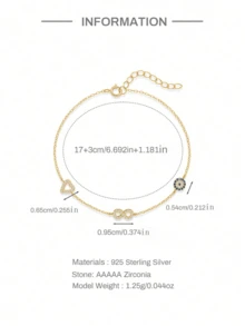 1Pc Love Stackable Bracelet For Women | 925 Sterling Silver Hypoallergenic Multi-Chain Jewelry | Adjustable Hand Chain For Daily Wear | Mother's Day Jewelry Gift For Her - Gold - View 9