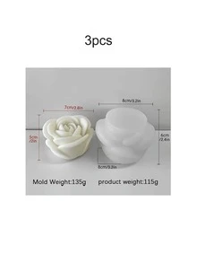 3D 玫瑰硅胶模具 - 为情人节、母亲节、生日等制作逼真的花形装饰 - 灵活、耐用且易于使用的树脂和石膏模具 - 白色 - 查看 12