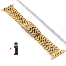 Pulseira de Aço Inoxidável Compatível com Apple Watch Ultra 2 Banda 49mm 40mm 44mm 42mm 38 Bracelete de Metal para Relógio Séries 8 7 6 SE 5 4 3 45mm 41mm WatchBand