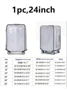 Transparent Luggage Cover, Wide Hook And Loop Thickened Wear-Resistant Waterproof Travel Luggage Dust Cover - PVC Luggage Transparent Cover - Waterproof Plastic Protective Sleeve For Luggage And Bags Travel Accessory, Suitable For 18 Inches To 30 Inches, Transparent PVC Luggage Case Cover, Essential Travel Accessory For Vacation Trips Bag For School School Accessories School Stuff