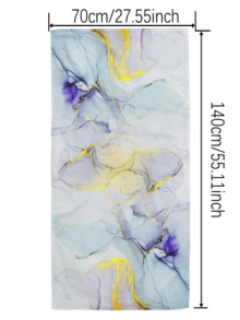 1pc Marble Pattern Digital Printed Beach Towel - Multicolor - View 15