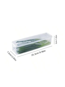 1/3pcs Coriander/Green Onion Storage Box,Clear Long Vegetable Storage Containers With Lids, Space-Saving Refrigerator Fresh-Keeping Container, Thickened Noodle/Egg Organizer, Cilantro, Celery, Airtight Food Saver For Fridge And Pantry, Stackable Design.