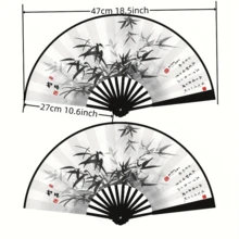 1pc Vintage Style Portable Dance Craft Fan, 8 Inch Size, Plastic Material, Designed For Men And Women's Hanfu Dance, Fabric Material, Exquisite Handheld Accessory Suitable For Daily Use And Special Occasions - Great Mother's Day Gift And Spring/Summer Party Choice - Multicolor - View 3
