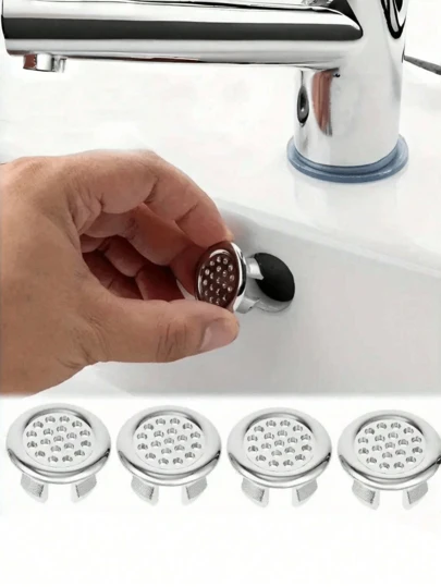 1pc/2pcs Ceramic Sink Basin, Art Basin Overflow Drain Plug Accessories, White Decorative Home Bathroom Decor, Autumn Bathroom Accessories