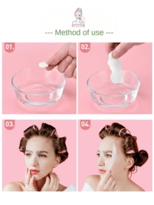 100/50/30/15 件“便携式压缩面膜清洁纸 - 美容院级无纺布压缩清洁纸”