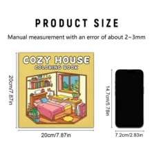 GDTME 1 本，2025 新版成人减压涂色书，以舒适的房屋为主题，7.9 * 7.9 英寸，24 页，单面印刷，图案精美，线条清晰，适合作为生日、复活节、父亲节和其他节日派对礼物，放松的好方法，母亲节，妈妈的礼物，返校，学校用品 - 彩色 - 查看 3