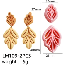 Cortador de arcilla polimérica con forma geométrica asimétrica simple INS, serie de herramientas para hacer pendientes de cerámica DIY, colgantes de joyería, molde en relieve - LM-109 - Ver 10